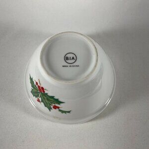 White Ceramic Bowl With Holly Design (5 “ Diameter) made by BIA